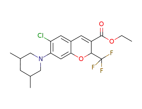ethyl 6-chloro-7-(3,5-dimethylpiperidin-1-yl)-2-(trifluoromethyl)-2H-chromene-3-carboxylate