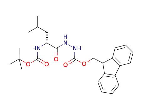 Molecular Structure of 919527-94-9 (D-Leucine, N-[(1,1-dimethylethoxy)carbonyl]-,
2-[(9H-fluoren-9-ylmethoxy)carbonyl]hydrazide)