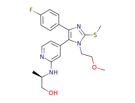 (R)-2-{4-[4-(4-fluorophenyl)-3-(2-methoxyethyl)-2-methylsulfanyl-1H-imidazol-5-yl]pyridin-2-ylamino}-propan-1-ol