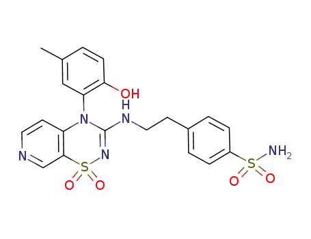 4-(2-hydroxy-5-methylphenyl)-3-[2-(4-sulfamoylphenyl)ethylamino]-4H-pyrido[4,3-e]-1,2,4-thiadiazine 1,1-dioxide