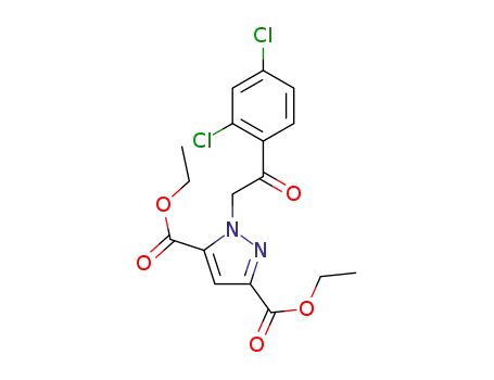 Molecular Structure of 1101323-82-3 (diethyl 1-[2-(2,4-dichlorophenyl)-2-oxoethyl]-1H-pyrazole-3,5-dicarboxylate)