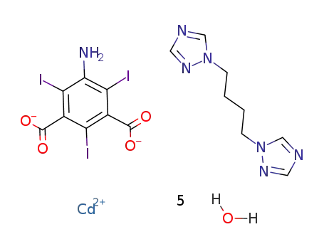[Cd(5-amino-2,4,6-triiodo-2,4,6-triiodoisophthalate)(1,4-bis(1,2,4-triazsol-1-yl)butane)(H2O)2]*3H2O