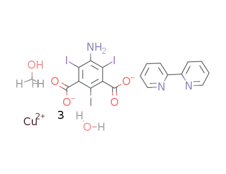 [Cu(5-amino-2,4,6-triiodoisophthalato)(2,2'-bipyridine)]*3H2O*CH3OH