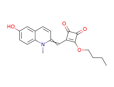 Molecular Structure of 797039-86-2 (3-Cyclobutene-1,2-dione,
3-butoxy-4-[(6-hydroxy-1-methyl-2(1H)-quinolinylidene)methyl]-)