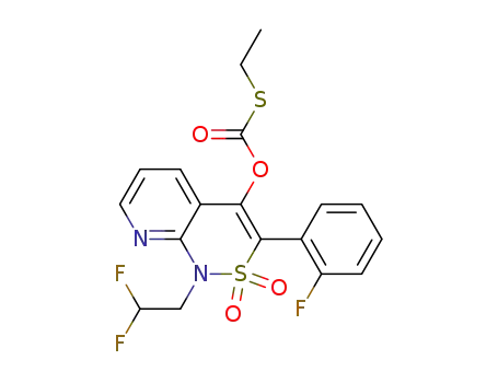 O-{1-(2,2-difluoroethyl)-2,2-dioxido-3-[2-(trifluoromethyl)phenyl]-1H-pyrido[2,3-c][1,2]thiazin-4-yl} S-ethyl thiocarbonate