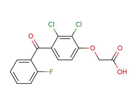 Molecular Structure of 62967-02-6 (Acetic acid, [2,3-dichloro-4-(2-fluorobenzoyl)phenoxy]-)