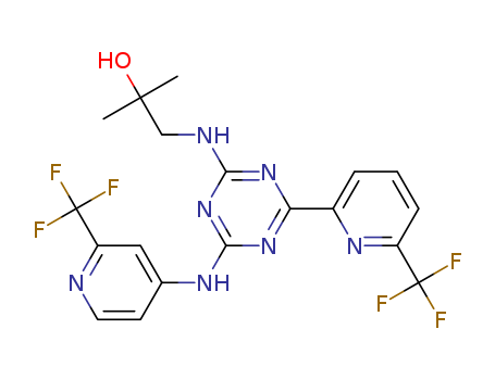 1446502-11-9,Enasidenib,Enasidenib;AG-221;Enasidenib(AG-221);AG-221 (Enasidenib);AG-211;2-Methyl-1-(4-(6-(trifluoromethyl)pyridin-2-yl)-6-(2-(trifluoromethyl)pyridin-4-ylamino)-1,3,5-triazin-2-ylamino)propan-2-ol;2-Propanol, 2-methyl-1-[[4-[6-(trifluoromethyl)-2-pyridinyl]-6-[[2-(trifluoromethyl)-4-pyridinyl]amino]-1,3,5-triazin-2-yl]amino]-;Enasidenib Mesylate