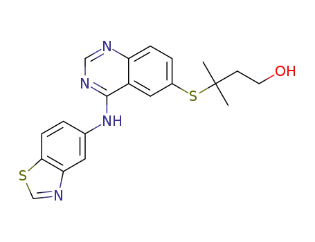 3-{[4-(1,3-benzothiazol-5-ylamino)-6-quinazolinyl]thio}-3-methyl-1-butanol