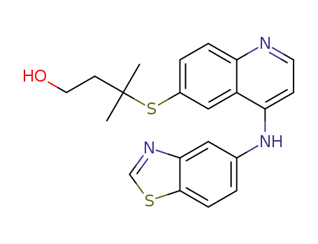 3-{[4-(1,3-benzothiazol-5-ylamino)-6-quinolinyl]thio}-3-methyl-1-butanol