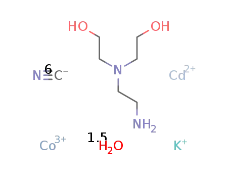 K[Cd(N,N-bis(2-hydroxyethyl)ethylenediamine)Co(CN)6]*1.5H2O