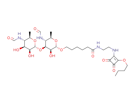 1-[(2'-aminoethylamido)carbonylpentyl 4,6-dideoxy-4-formamido-α-D-mannopyranosyl-(1→3)-4,6-dideoxy-4-formamido-α-D-mannopyranoside]-2-butoxycyclobutene-3,4-dione