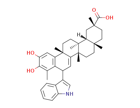 (2R,4aS,6aS,12bR,14aS,14bR)-10,11-dihydroxy-8-(1H-indol-3-yl)-2,4a,6a,9,12b,14a-hexamethyl-1,2,3,4,4a,5,6,6a,8,12b,13,14,14a,14b-tetradecahydropicene-2-carboxylic acid