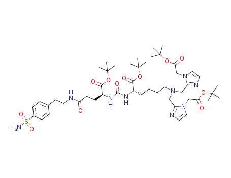(S)-tert-butyl-6-(bis((1-(2-tert-butoxy-2-oxo-ethyl)-1H-imidazol-2-yl)methyl)amino)-2-(3-((S)-1-tert-butoxy-1,5-dioxo-5-(4-sulfamoyl-phenethyl-amino)pentan-2-yl)ureido)hexanoate
