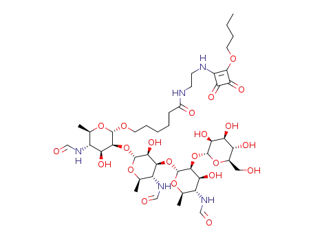 1-[(2'-aminoethylamido)carbonylpentyl α-D-mannopyranosyl(1→2)-4,6-dideoxy-4-formamido-α-D-mannopyranosyl(1→3)-4,6-dideoxy-4-formamido-α-D-mannopyranosyl(1→2)-4,6-dideoxy-4-formamido-α-D-mannopyranoside 2-butoxycyclobutene-3,4-dione]