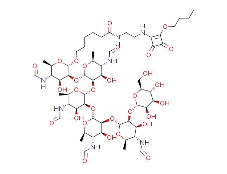 1-[(2'-aminoethylamido)carbonylpentyl α-D-mannopyranosyl(1→2)-4,6-dideoxy-4-formamido-α-D-mannopyranosyl(1→2)-4,6-dideoxy-4-formamido-α-D-mannopyranosyl(1→2)-4,6-dideoxy-4-formamido-α-D-mannopyranosyl(1→2)-4,6-dideoxy-4-formamido-α-D-mannopyranosyl(1→2)-4,6-dideoxy-4-formamido-α-D-mannopyranoside]-2-butoxycyclobutene-3,4-dione