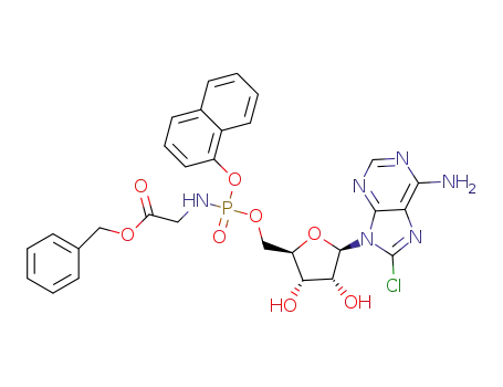 5’-([(benzyloxyglycin-N-yl)naphth-1-yl]phosphatyl)-8-chloroadenosine