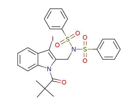 N-((3-iodo-1-pivaloyl-1H-indol-2-yl)methyl)-N-(phenylsulfonyl)benzenesulfonamide