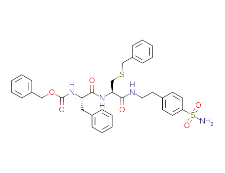benzyl ((S)-1-(((R)-3-(benzylthio)-1-oxo-1-((4-sulfamoylphenethyl)amino)propan-2-yl)amino)-1-oxo-3-phenylpropan-2-yl)carbamate