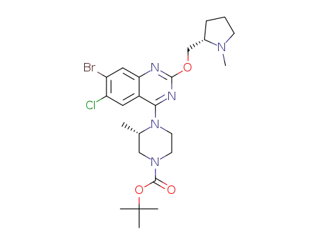 tert-butyl (S)-4-(7-bromo-6-chloro-2-(((S)-1-methylpyrrolidin-2-yl)methoxy)quinazolin-4-yl)-3-methylpiperazine-1-carboxylate