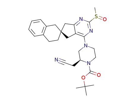 tert-butyl (2S)-2-(cyanomethyl)-4-((6R)-2-(methylsulfinyl)-3‘,4’,5,7-tetrahydro-1‘Hspiro[cyclopenta[d]pyrimidine-6,2’-naphthalen]-4-yl)piperazine-1-carboxylate