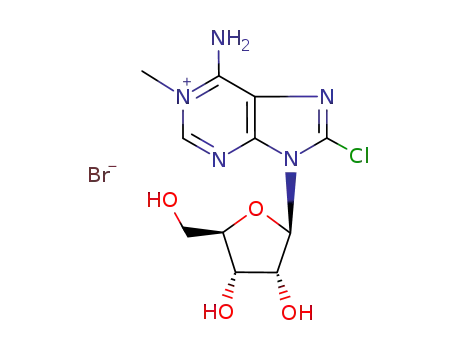 6-Amino-8-chloro-9-((2R,3R,4S,5R)-3,4-dihydroxy-5-hydroxymethyl-tetrahydro-furan-2-yl)-1-methyl-9H-purin-1-ium; bromide