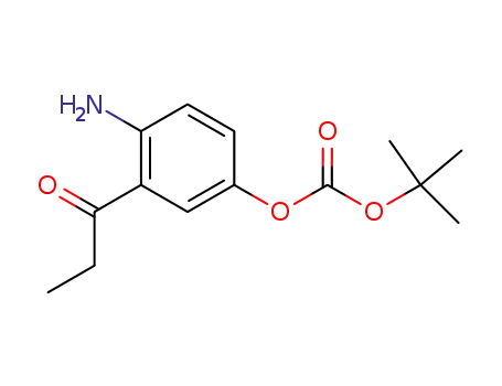 Molecular Structure of 141975-09-9 (Carbonic acid, 4-amino-3-(1-oxopropyl)phenyl 1,1-dimethylethyl ester)