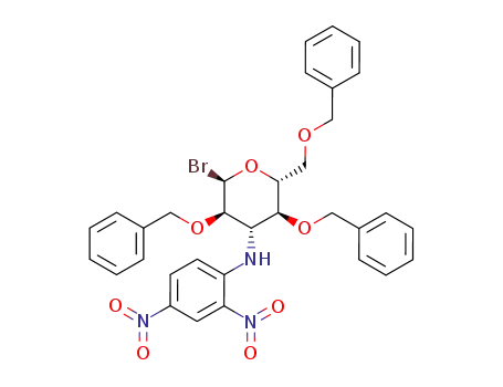 ((2R,3S,4S,5R,6R)-3,5-Bis-benzyloxy-2-benzyloxymethyl-6-bromo-tetrahydro-pyran-4-yl)-(2,4-dinitro-phenyl)-amine