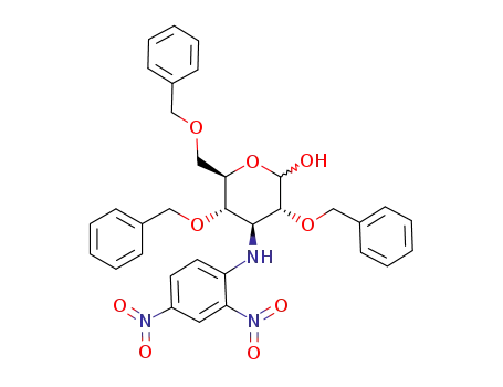 (3R,4S,5S,6R)-3,5-Bis-benzyloxy-6-benzyloxymethyl-4-(2,4-dinitro-phenylamino)-tetrahydro-pyran-2-ol