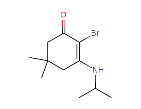 Molecular Structure of 102689-02-1 (2-Cyclohexen-1-one, 2-bromo-5,5-dimethyl-3-[(1-methylethyl)amino]-)