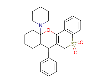 7,7a,8,9,10,11-Hexahydro-7-phenyl-11a-piperidino-6H,11aH-<1>benzothiopyrano<4,3-b>chromen-5,5-dioxid