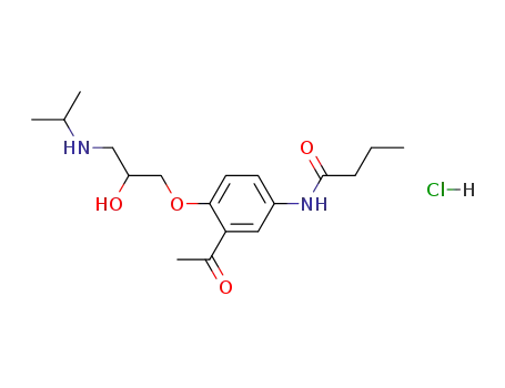 N-[3-acetyl-4-[2-hydroxy-3-(propan-2-ylamino)propoxy]phenyl]butanamide;hydron;chloride