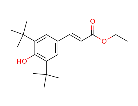 Molecular Structure of 147167-96-2 (2-Propenoic acid, 3-[3,5-bis(1,1-dimethylethyl)-4-hydroxyphenyl]-, ethyl
ester, (2E)-)