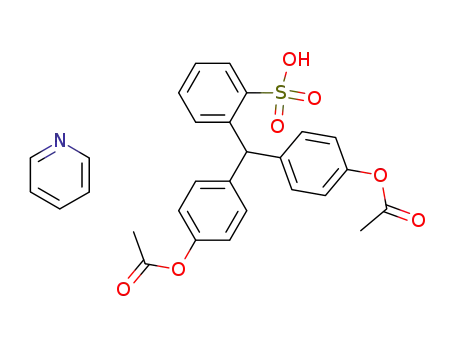 Molecular Structure of 115481-75-9 (Benzenesulfonic acid, 2-[bis[4-(acetyloxy)phenyl]methyl]-, compd. with
pyridine (1:1))