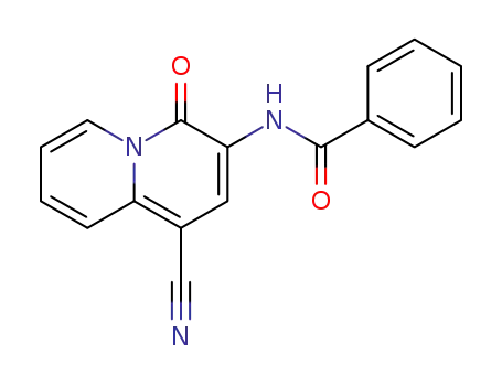 Molecular Structure of 154411-16-2 (N-(1-CYANO-4-OXO-4H-QUINOLIZIN-3-YL)BENZENECARBOXAMIDE)
