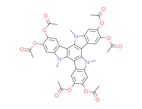 2,3,7,8,12,13-hexaacetoxy-5,10,15-trimethyldiindolo[3,2-a:3',2'-c]carbazole