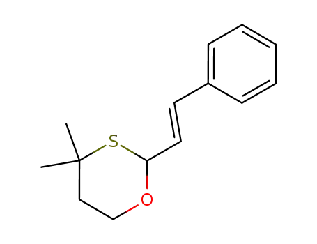 Molecular Structure of 444880-01-7 (1,3-Oxathiane, 4,4-dimethyl-2-[(1E)-2-phenylethenyl]-)