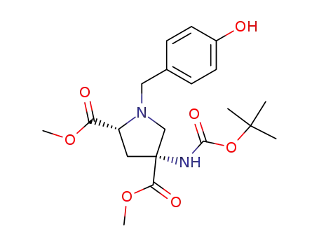 (2R,4R)-4-tert-Butoxycarbonylamino-1-(4-hydroxy-benzyl)-pyrrolidine-2,4-dicarboxylic acid dimethyl ester