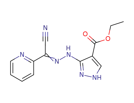 3-[N'-(cyano-pyridin-2-yl-methylene)-hydrazino]-1H-pyrazole-4-carboxylic acid ethyl ester