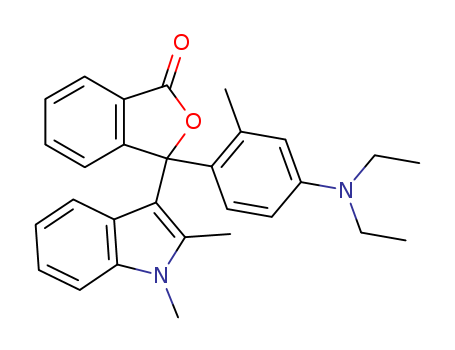 36499-49-7,3-(1,2-DIMETHYL-3-INDOLYL)-3-[4-(DIETHYLAMINO)-2-METHYLPHENYL]PHTHALIDE,2-(2'-Methyl-4'-diethylaminophenyl)-3-(1',2'-dimethylindol-3'-yl)phthalide;3-[2-Methyl-4-(diethylamino)phenyl]-3-(1,2-dimethyl-3-indolyl)phthalide; NCBlue 3