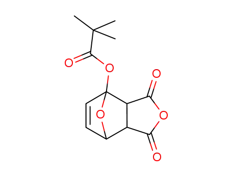 Molecular Structure of 135414-50-5 (Propanoic acid, 2,2-dimethyl-,
3,3a,7,7a-tetrahydro-1,3-dioxo-4,7-epoxyisobenzofuran-4(1H)-yl ester)
