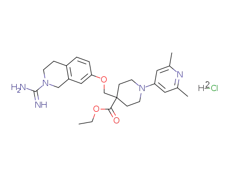 4-(2-amidino-1,2,3,4-tetrahydroisoquinolin-7-yloxymethyl)-1-(2,6-dimethylpyridin-4-yl)piperidine-4-carboxylic acid ethyl ester dihydrochloride