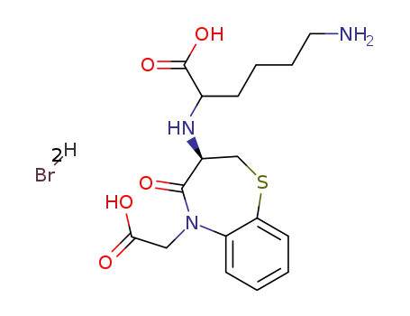 3(R)-(5-amino-1-carboxypentyl)amino-4-oxo-2,3,4,5-tetrahydro-1,5-benzothiazepine-5-acetic acid dihydrobromide