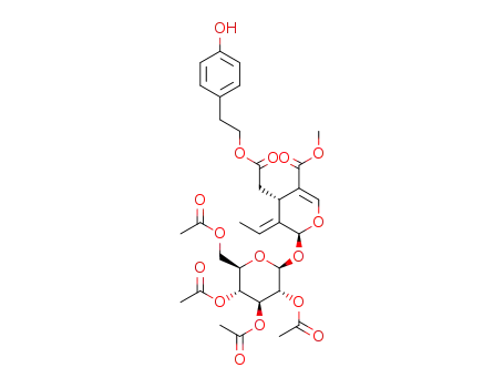 (2S,3S,4R,5S,6R)-2-(acetoxymethyl)-6-(((E)-3-ethylidene-4-(2-(4-hydroxyphenethoxy)-2-oxoethyl)-5-(methoxycarbonyl)-3,4-dihydro-2H-pyran-2-yl)oxy)tetrahydro-2H-pyran-3,4,5-triyl triacetate