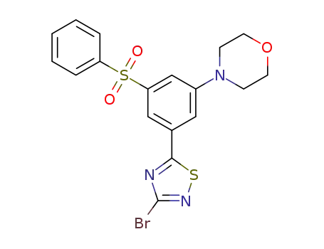 4-(3-(3-bromo-1,2,4-thiadiazol-5-yl)-5-(phenylsulfonyl)phenyl)morpholine