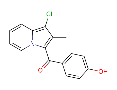 Molecular Structure of 77832-66-7 (Methanone, (1-chloro-2-methyl-3-indolizinyl)(4-hydroxyphenyl)-)