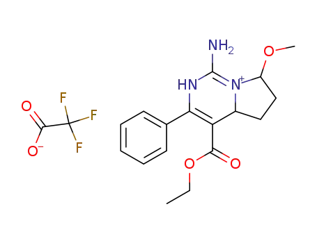 1-amino-4-ethoxycarbonyl-7-methoxy-3-phenyl-4a,5,6,7-tetrahydro-2H-pyrrolo[1,2-c]pyrimidin-8-ylium; trifluoro-acetate