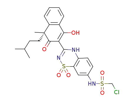 1-chloro-N-{3-[(4R)-1-hydroxy-4-methyl-4-(3-methylbutyl)-3-oxo-3,4-dihydronaphthalen-2-yl]-1,1-dioxido-4H-1,2,4-benzothiadiazin-7-yl}methanesulfonamide