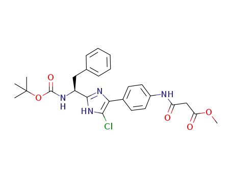(S)-methyl 3-(4-(2-(1-(tert-butoxycarbonylamino)-2-phenylethyl)-5-chloro-1H-imidazol-4-yl)phenylamino)-3-oxopropanoate