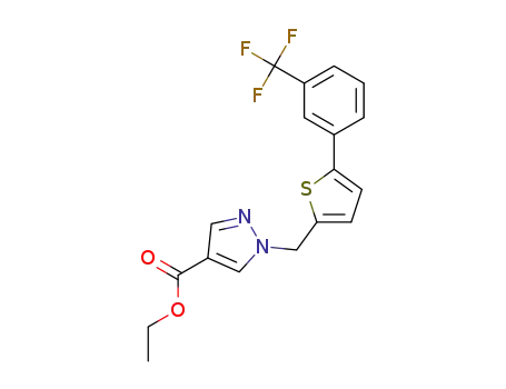 ethyl 1-({5-[3-(trifluoromethyl)phenyl]thiophen-2-yl}methyl)-1H-pyrazole-4-carboxylate