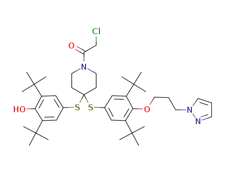 2-chloro-1-{4-(3,5-di-tert-butyl-4-hydroxyphenylsulfanyl)-4-[3,5-di-tert-butyl-4-(3-pyrazol-1-ylpropoxy)phenylsulfanyl]-piperidin-1-yl}ethanone